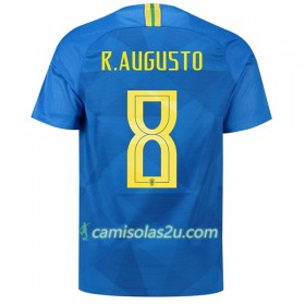 Camisolas de Futebol Brasil R.Augusto 8 Equipamento Alternativa Copa do Mundo 2018 Manga Curta